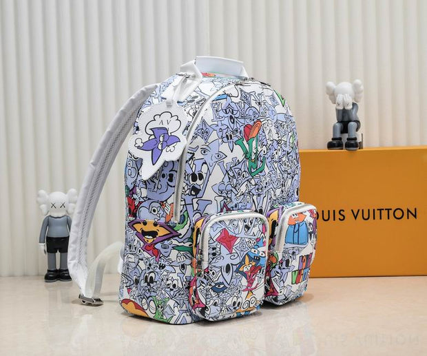 Graphic White Montsouris Cargo Backpack